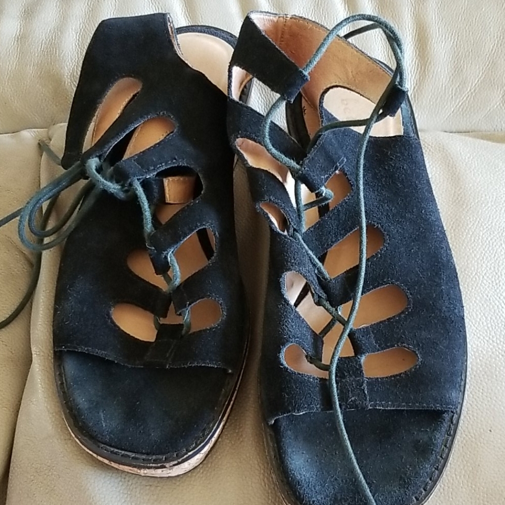Bettye muller gladiator concept leather wedge sand